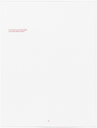Louise Bourgeois. Aux Vieilles Tapisseries: 44 Sentences de Louise Bourgeois, text 29 of 44. 2005