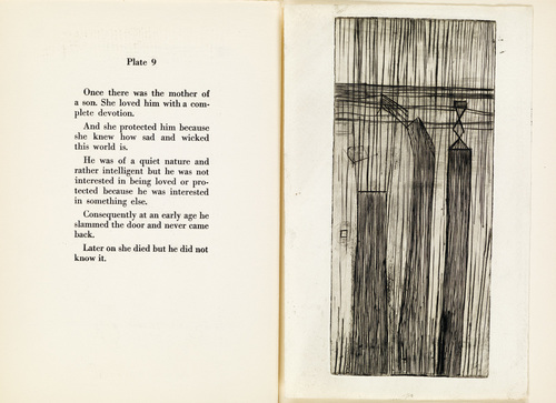 Louise Bourgeois. Plate 9 of 9, from the illustrated book, He Disappeared into Complete Silence, first edition (Example 19). 1947