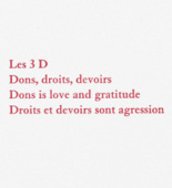 Louise Bourgeois. Aux Vieilles Tapisseries: 44 Sentences de Louise Bourgeois, text 33 of 44. 2005