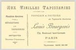 Louise Bourgeois. Louis Bourgeois's calling card to advertise the family tapestry business. c. 1935-1949
