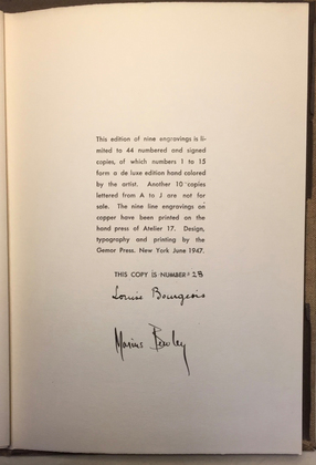 Louise Bourgeois. He Disappeared into Complete Silence, first edition (Example 4). 1947