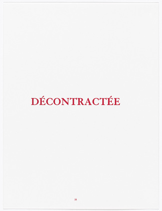 Louise Bourgeois. Aux Vieilles Tapisseries: 44 Sentences de Louise Bourgeois, text 38 of 44. 2005