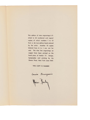 Louise Bourgeois. He Disappeared into Complete Silence, first edition (Example 5). 1947