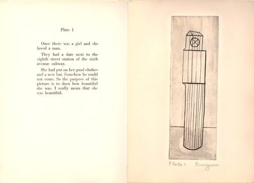 Louise Bourgeois. Plate 1 of 9, from the illustrated book, He Disappeared into Complete Silence, first edition (Example 11). 1947