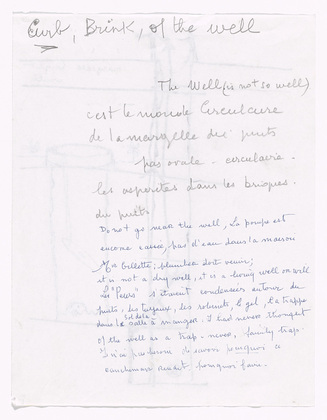 Louise Bourgeois. Untitled (Study for Untitled, plate 8 of 9, from the portfolio, The View from the Bottom of the Well). 1995-1996
