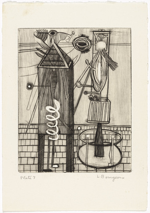 Louise Bourgeois. Plate 7 of 9, from the illustrated book, He Disappeared into Complete Silence, first edition (Example 1). 1947