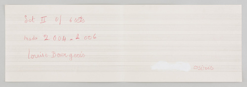 Louise Bourgeois. Nothing to Remember (set 2), from the series of folio sets (1-6). 2004-2006