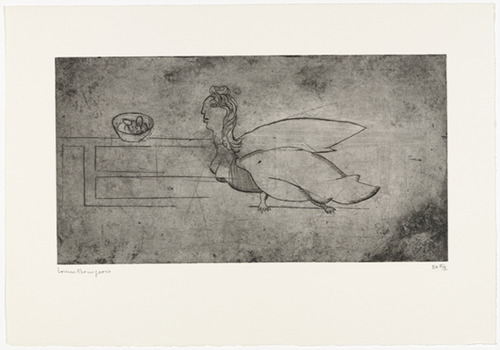 Louise Bourgeois. Bosom Lady, plate 9 of 9, from the portfolio, Quarantania. 1948, reprinted 1990