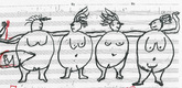 Louise Bourgeois. Quartet of the 4 Obese Singing Ladies (Study for Quartet of the 4 Obese Singing Ladies). 2001
