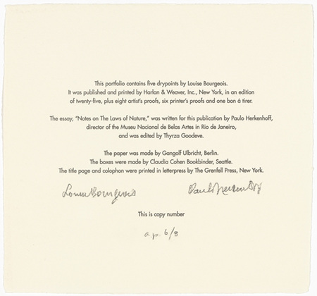 Louise Bourgeois. The Laws of Nature. 2003