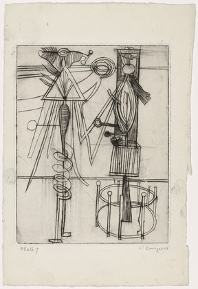 Louise Bourgeois. Plate 7 of 9, from the illustrated book, He Disappeared into Complete Silence. 1946-1947