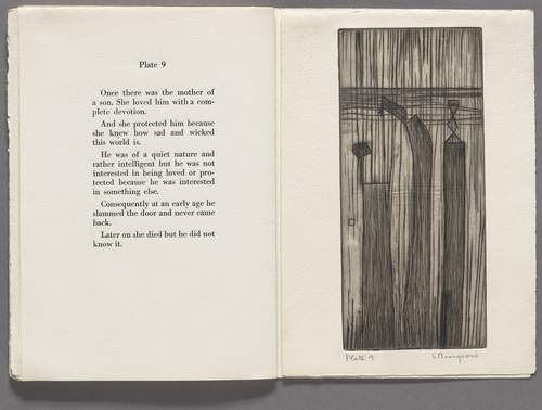 Louise Bourgeois. Plate 9 of 9, from the illustrated book, He Disappeared into Complete Silence, first edition (Example 1). 1947