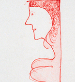Louise Bourgeois. Untitled, verso of Pregnant Caryatid, ink and correction fluid on paper. 2001