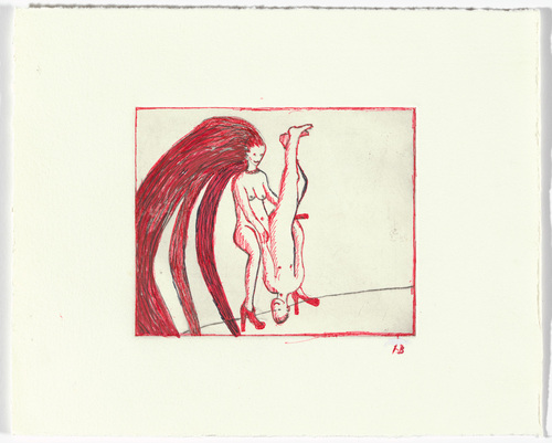 Louise Bourgeois. Untitled, plate 4 of 5, from the illustrated book, The Laws of Nature. 2000-2001