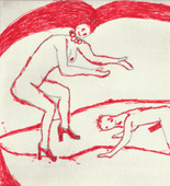 Louise Bourgeois. Untitled, plate 5 of 5, from the illustrated book, The Laws of Nature. 2000-2001