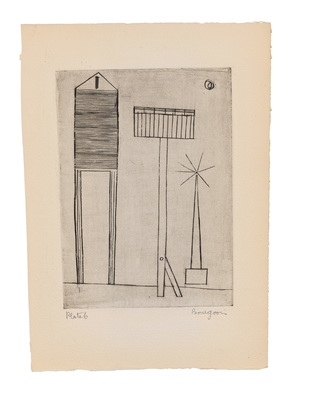 Louise Bourgeois. Plate 6 of 9, from the illustrated book, He Disappeared into Complete Silence, first edition (Example 5). 1947