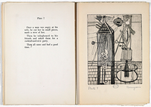 Louise Bourgeois. Plate 7 of 9, from the illustrated book, He Disappeared into Complete Silence, first edition (Example 8). 1947