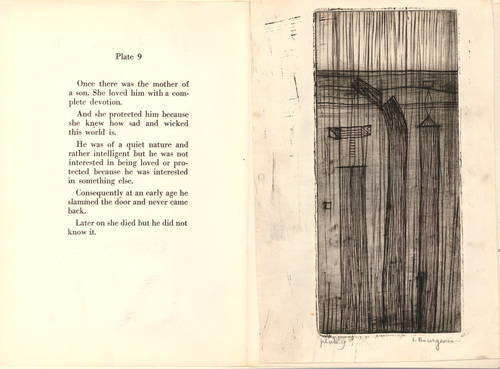 Louise Bourgeois. Plate 9 of 9, from the illustrated book, He Disappeared into Complete Silence, first edition (Example 11). 1947